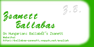 zsanett ballabas business card